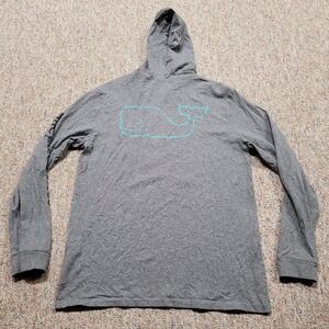 Vineyard Vines Shirt Mens Medium Grey Classic Whale Logo Pocket Casual Cotton